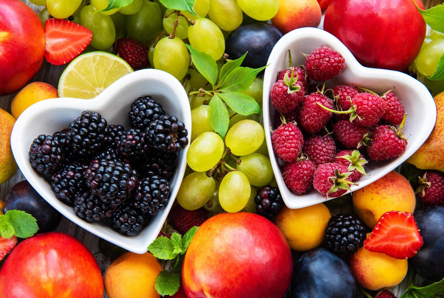 Fresh summer fruits and berries photo