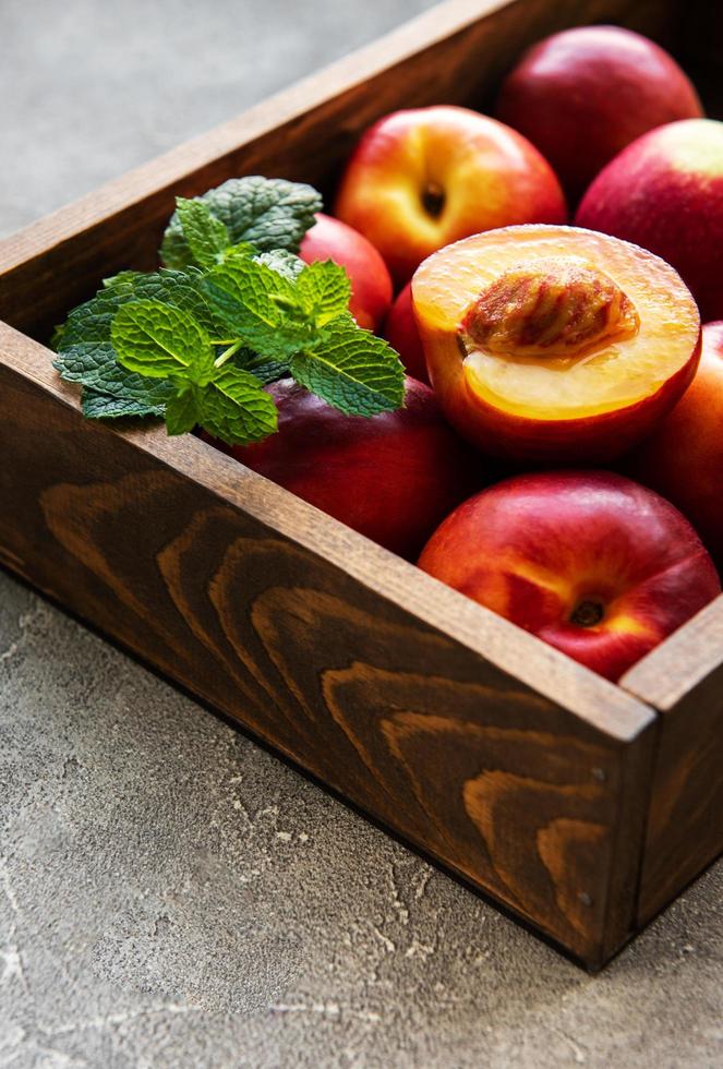 Box with nectarines photo