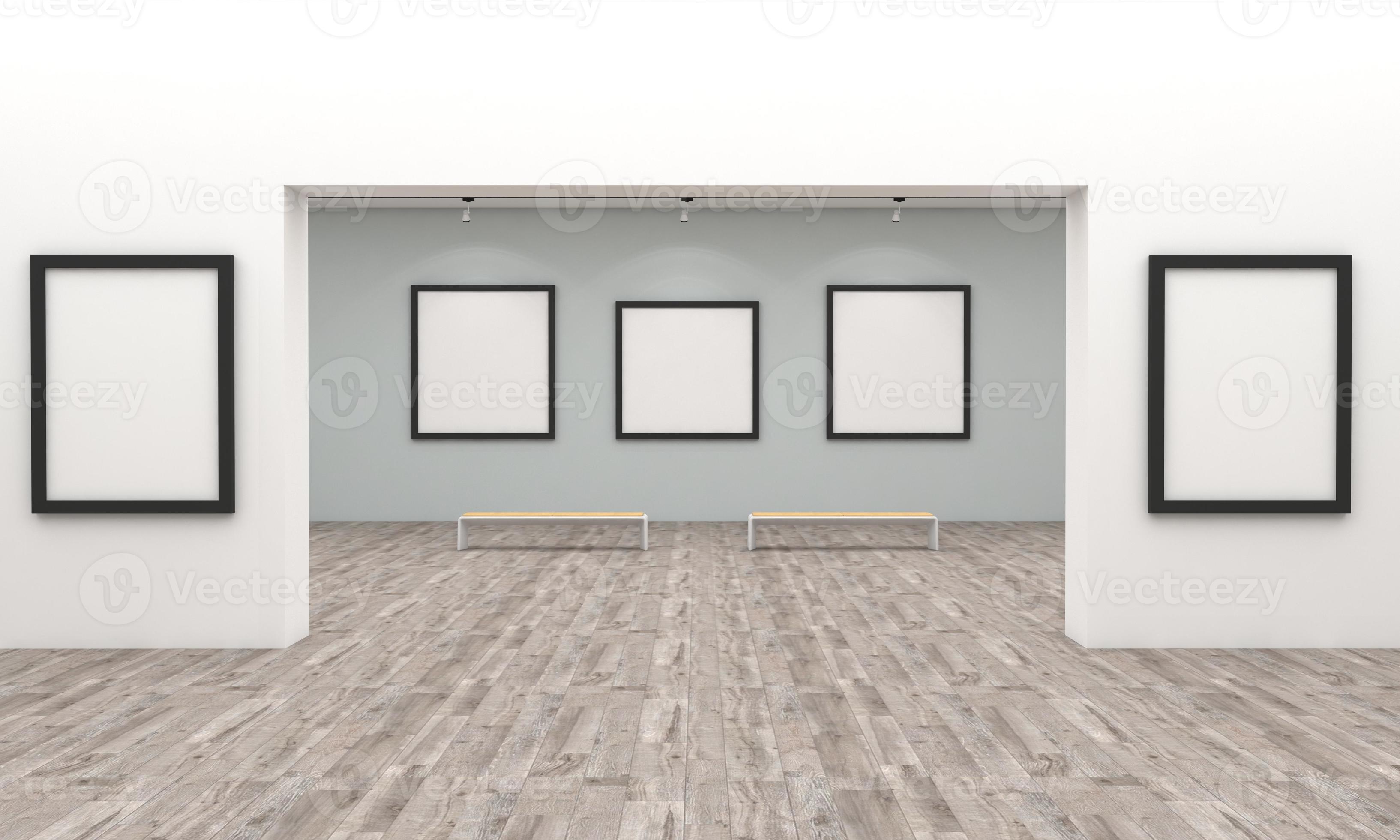 Art Gallery Frames Mockup 3D Illustration and 3D rendering 3738931