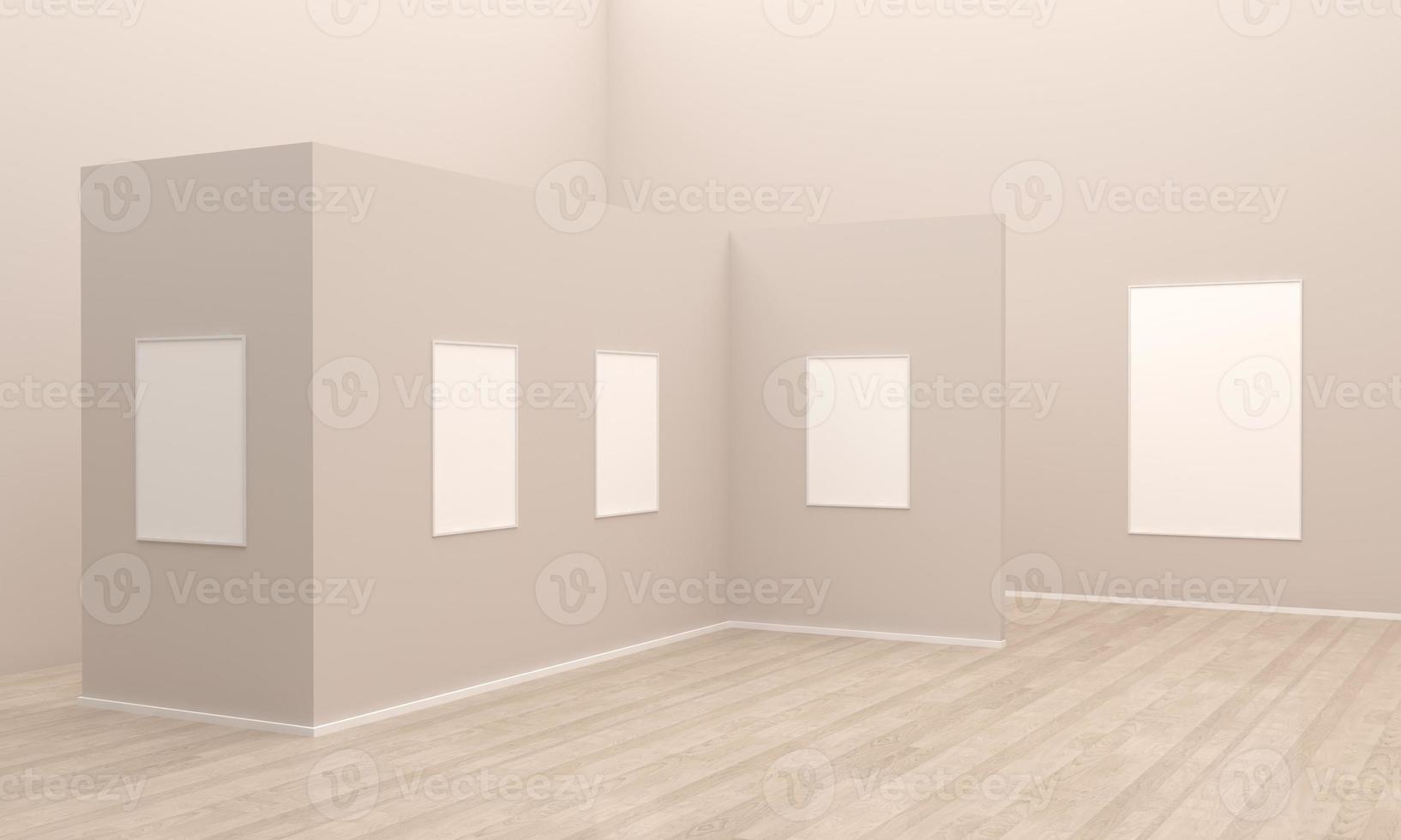 maqueta de marcos de galería de arte ilustración 3d y renderizado 3d foto