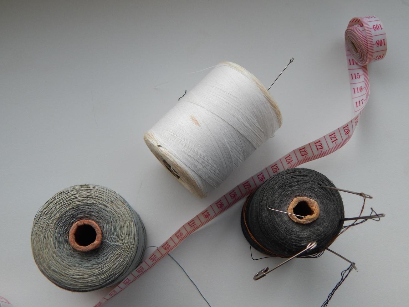 Large spools of thread photo