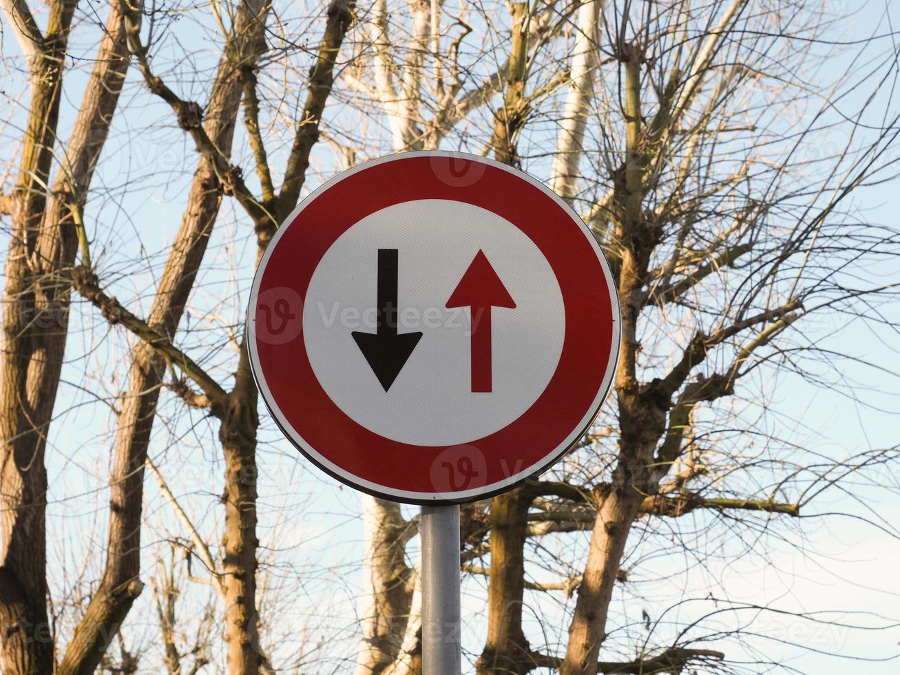 two way traffic sign photo