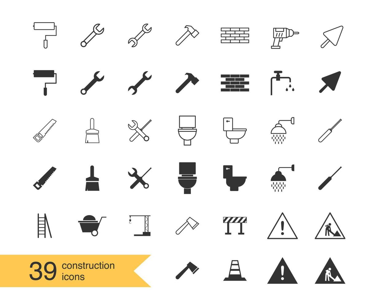 conjunto de iconos de vector de construcción set eps10