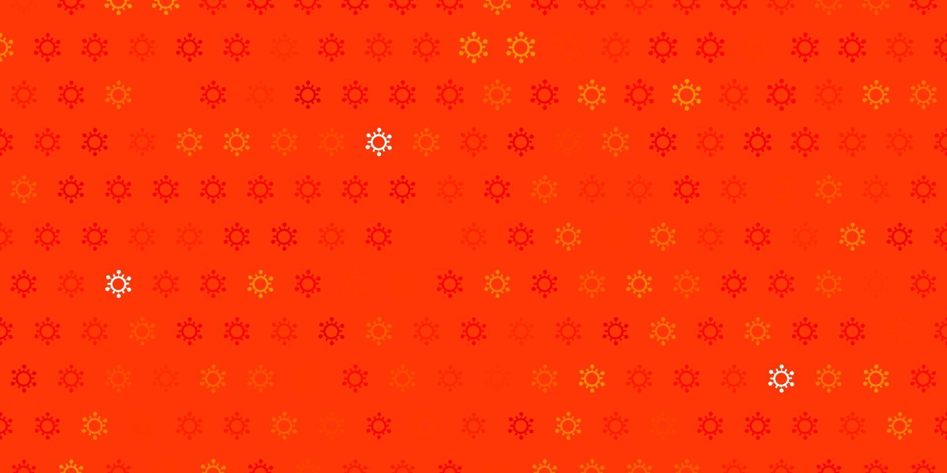 Dark orange vector backdrop with virus symbols.