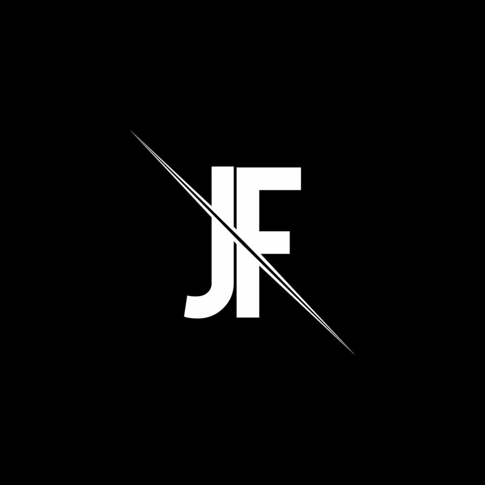 JF logo monogram with slash style design template vector