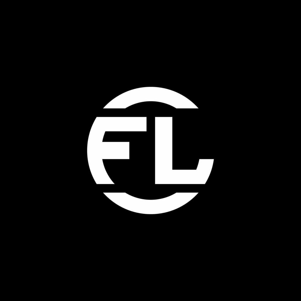 monograma del logotipo de fl aislado en la plantilla de diseño del elemento del círculo vector