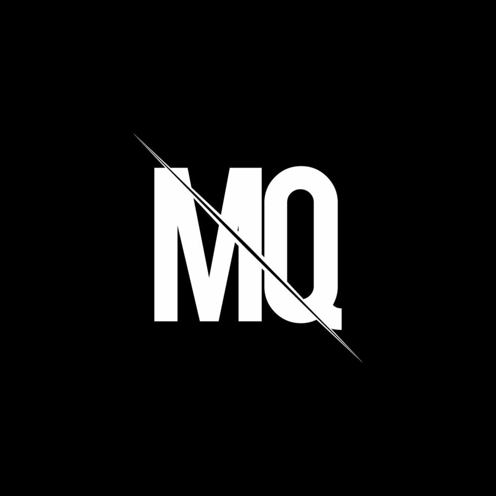 MQ logo monogram with slash style design template vector