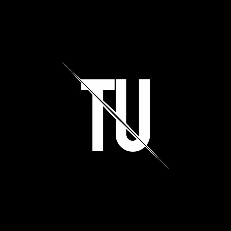 TU logo monogram with slash style design template vector