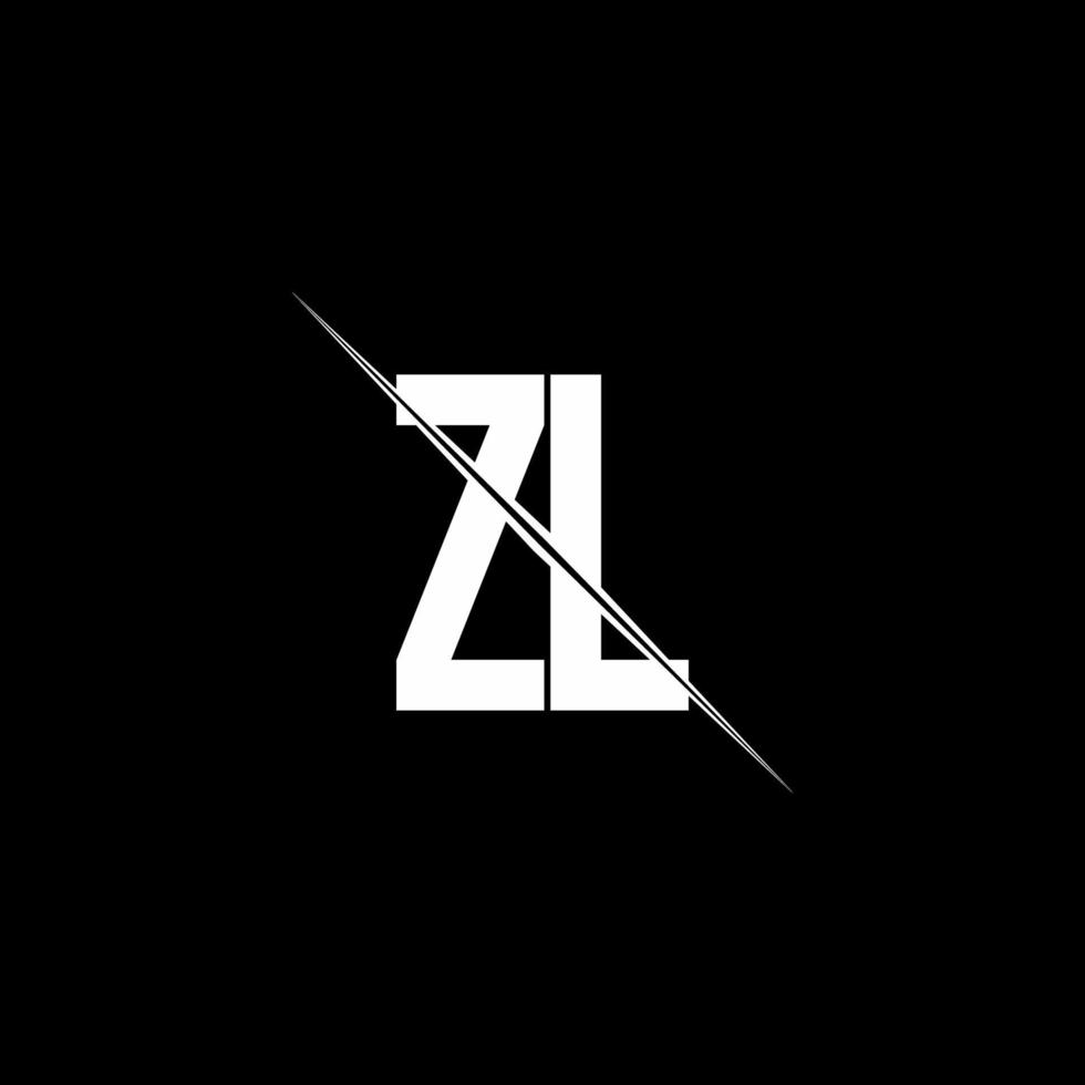 ZL logo monogram with slash style design template vector