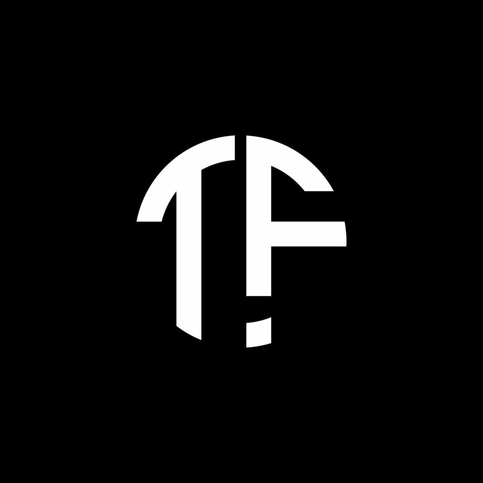 TF monogram logo circle ribbon style design template vector
