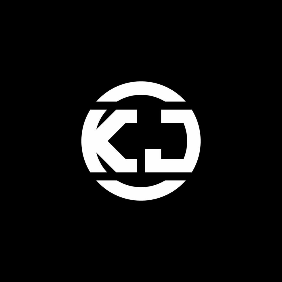Monograma del logotipo de kj aislado en la plantilla de diseño de elementos circulares vector