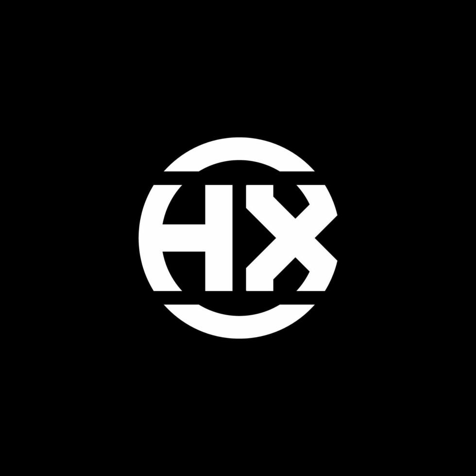 monograma del logotipo de hx aislado en la plantilla de diseño del elemento del círculo vector