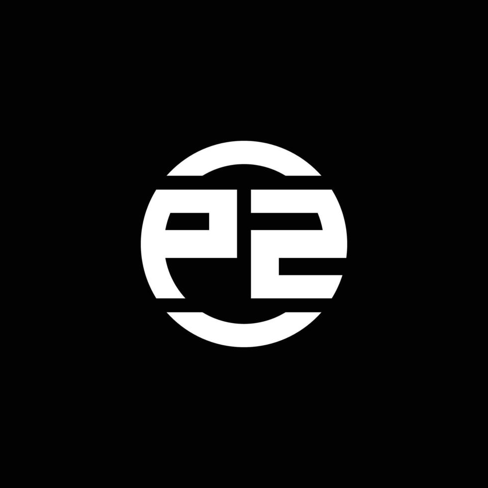 PZ logo monogram isolated on circle element design template vector