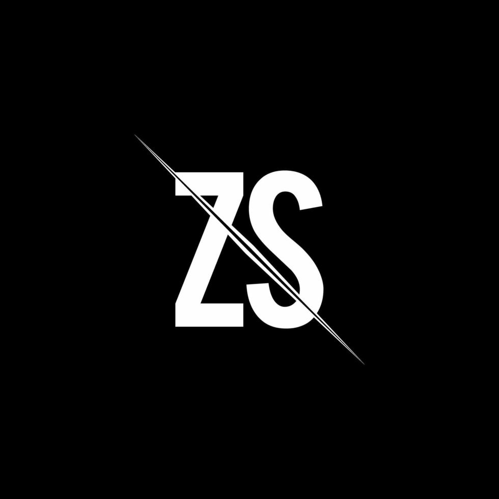 ZS logo monogram with slash style design template vector