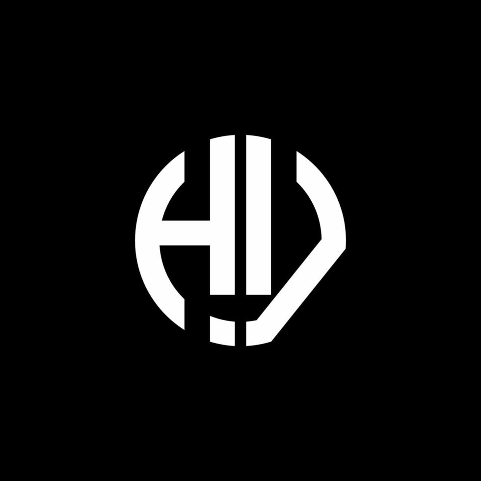 plantilla de diseño de estilo de cinta de círculo de logotipo de monograma de hv vector