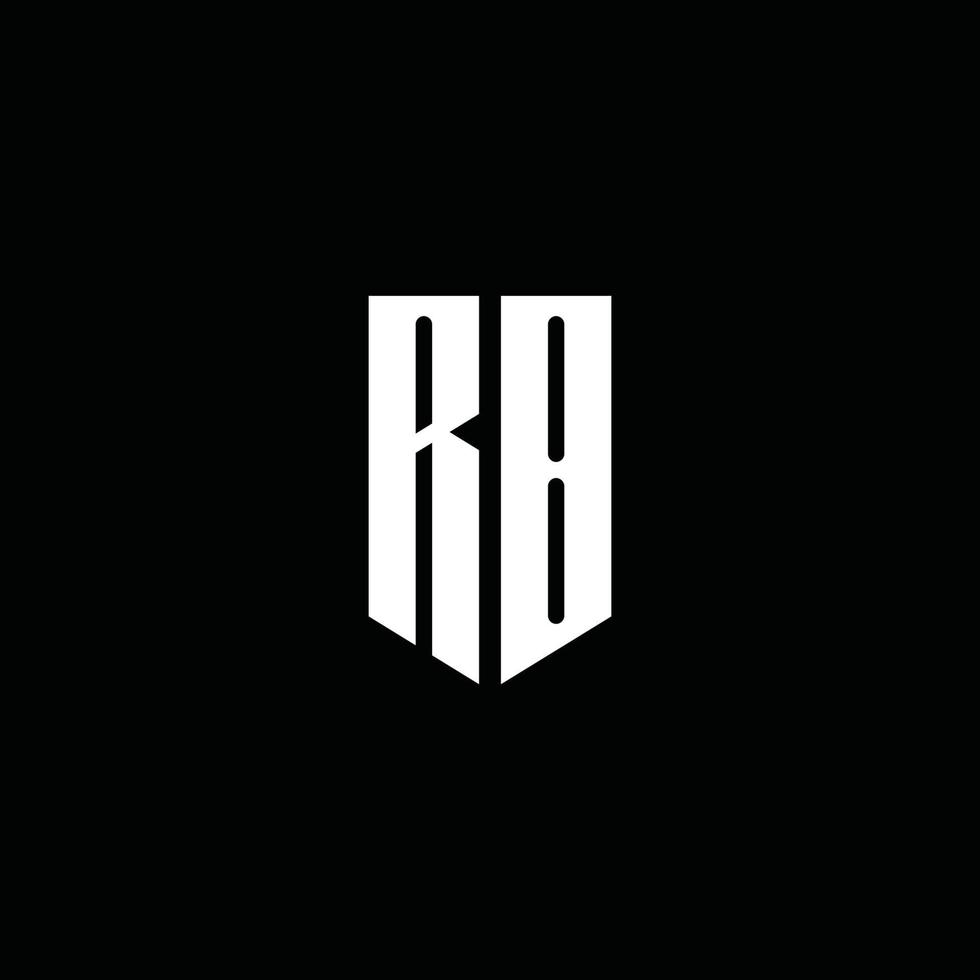 RB logo monogram with emblem style isolated on black background vector