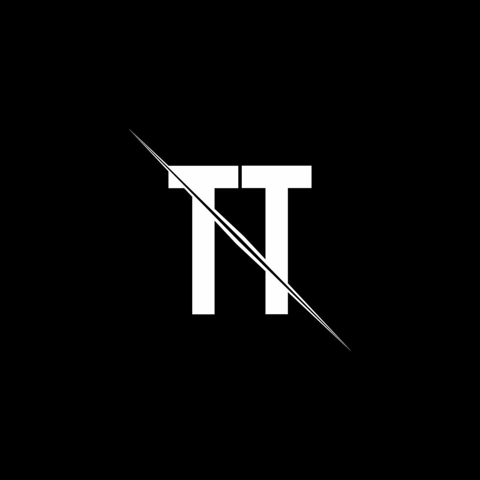 TT logo monogram with slash style design template vector