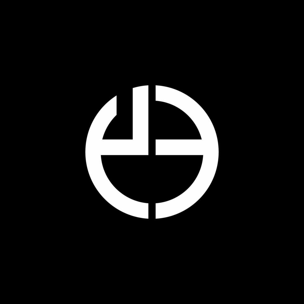 YE monogram logo circle ribbon style design template vector