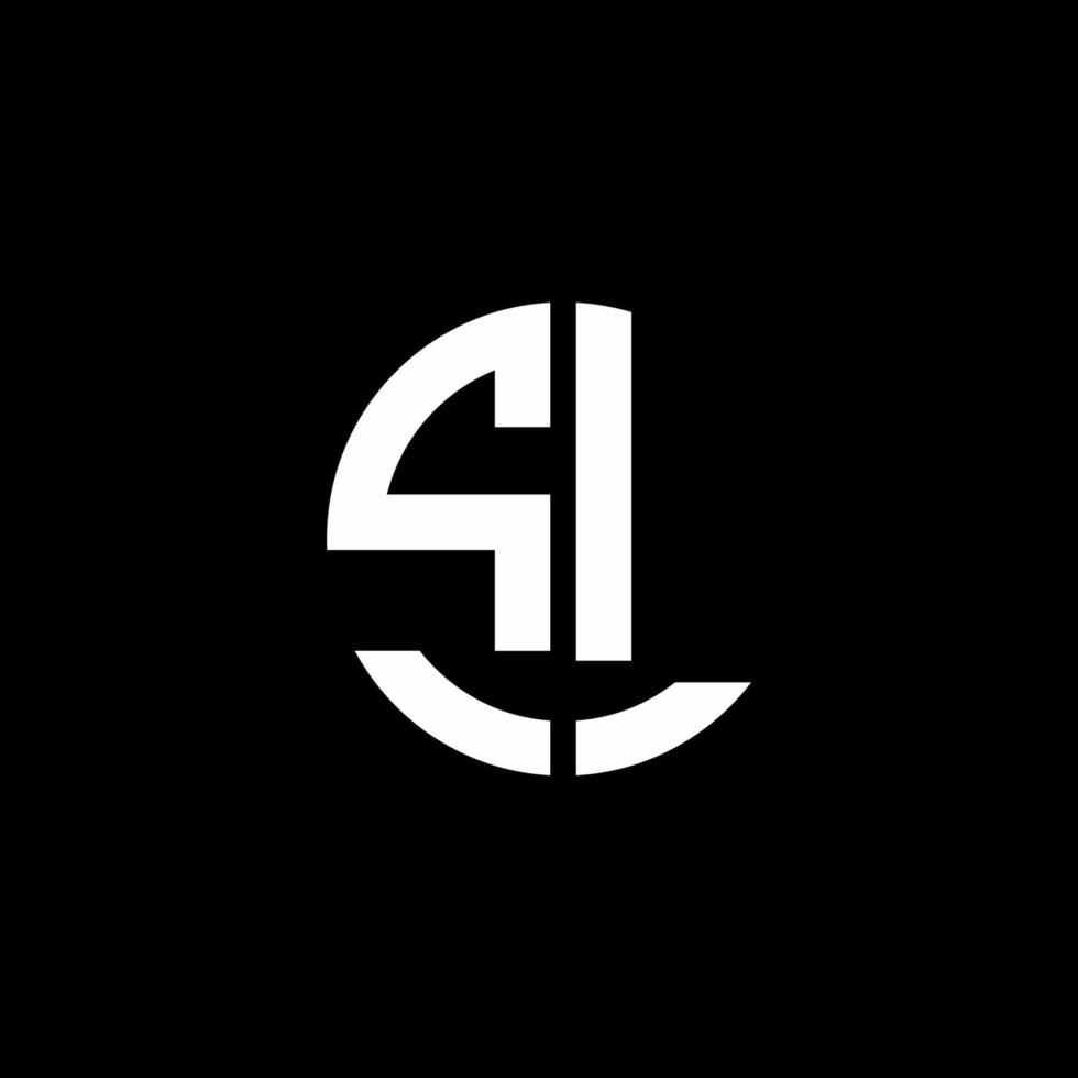 SL monogram logo circle ribbon style design template vector