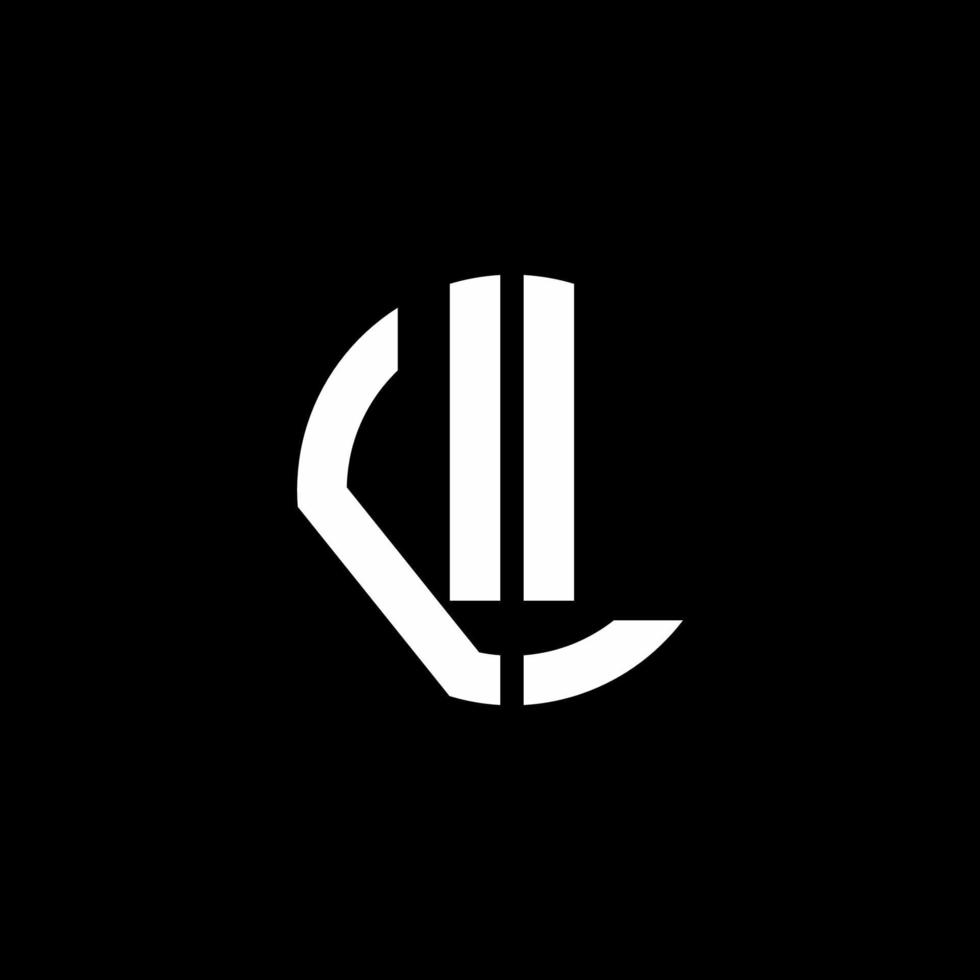 VL monogram logo circle ribbon style design template vector