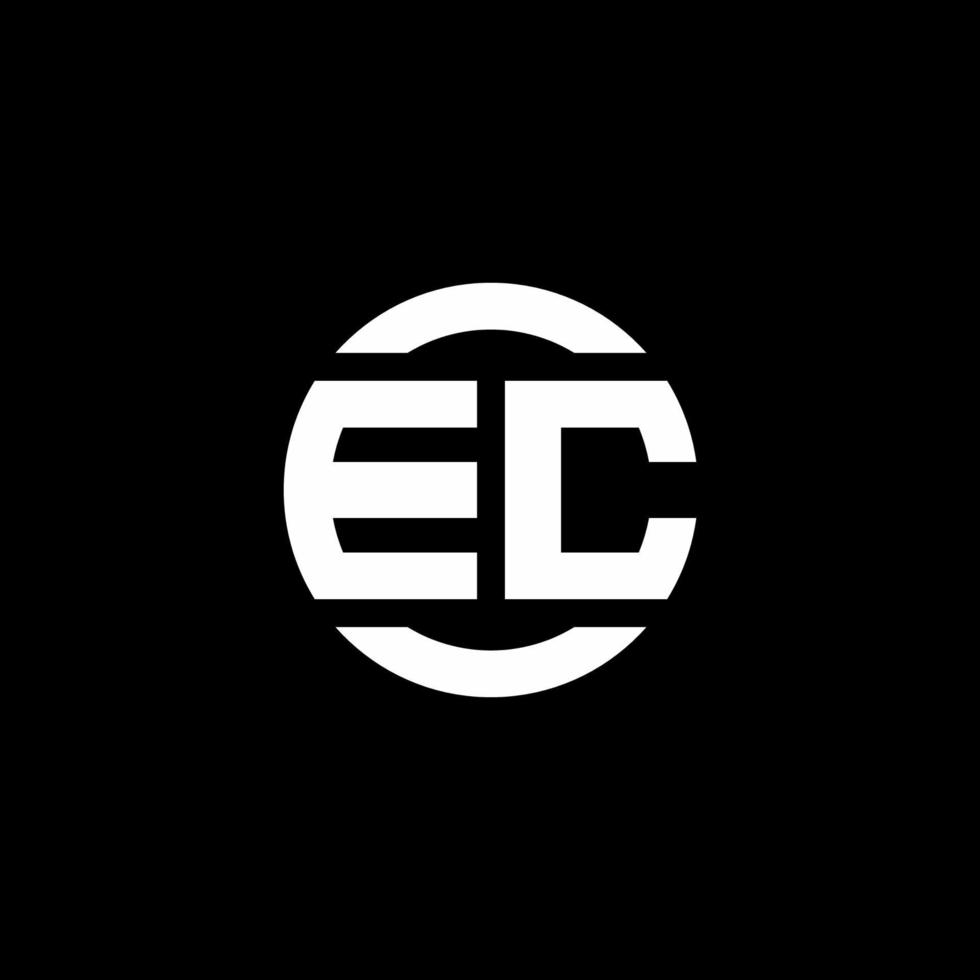 monograma del logotipo de ec aislado en la plantilla de diseño de elemento de círculo vector