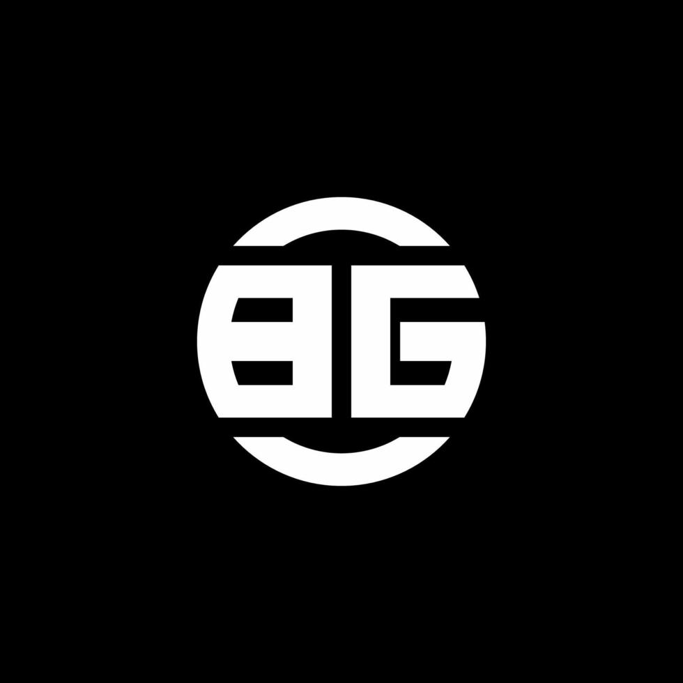 monograma del logotipo de bg aislado en la plantilla de diseño del elemento del círculo vector