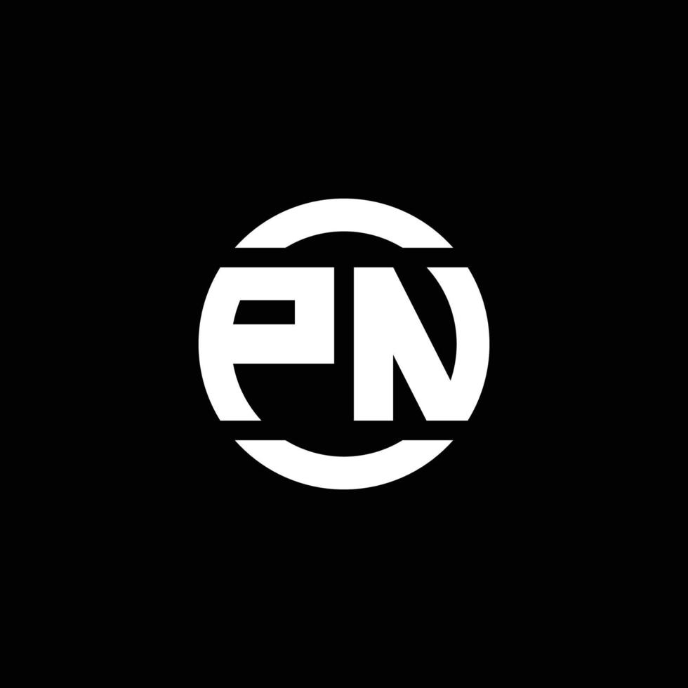 monograma del logotipo de pn aislado en la plantilla de diseño del elemento del círculo vector