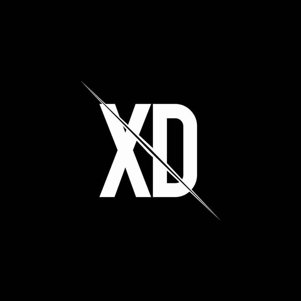 XD logo monogram with slash style design template vector