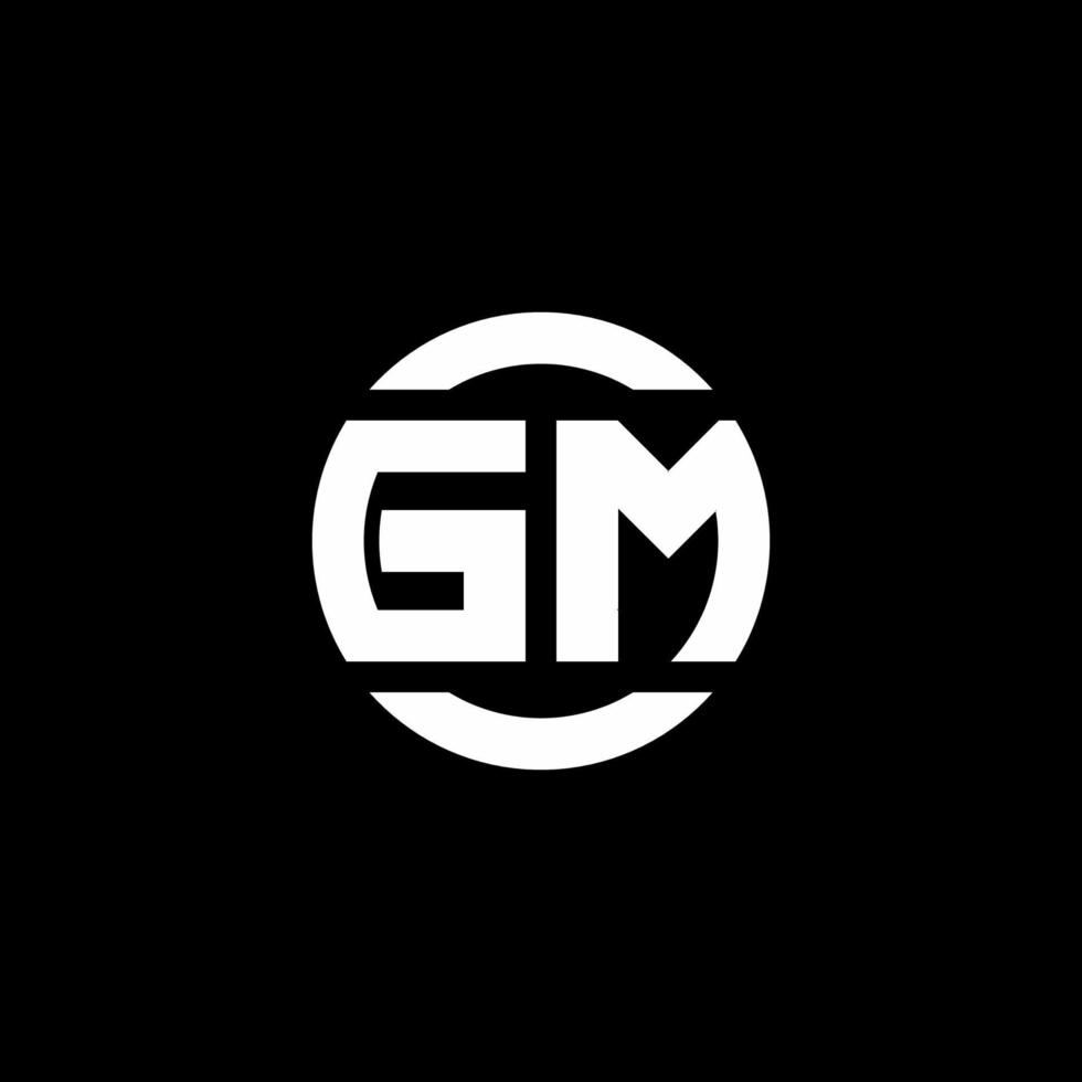 Monograma del logotipo de gm aislado en la plantilla de diseño de elementos circulares vector