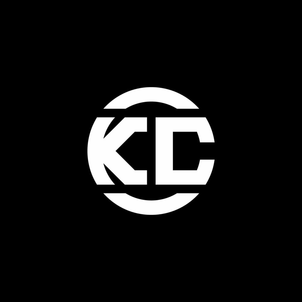 Monograma del logotipo de kc aislado en la plantilla de diseño de elementos circulares vector