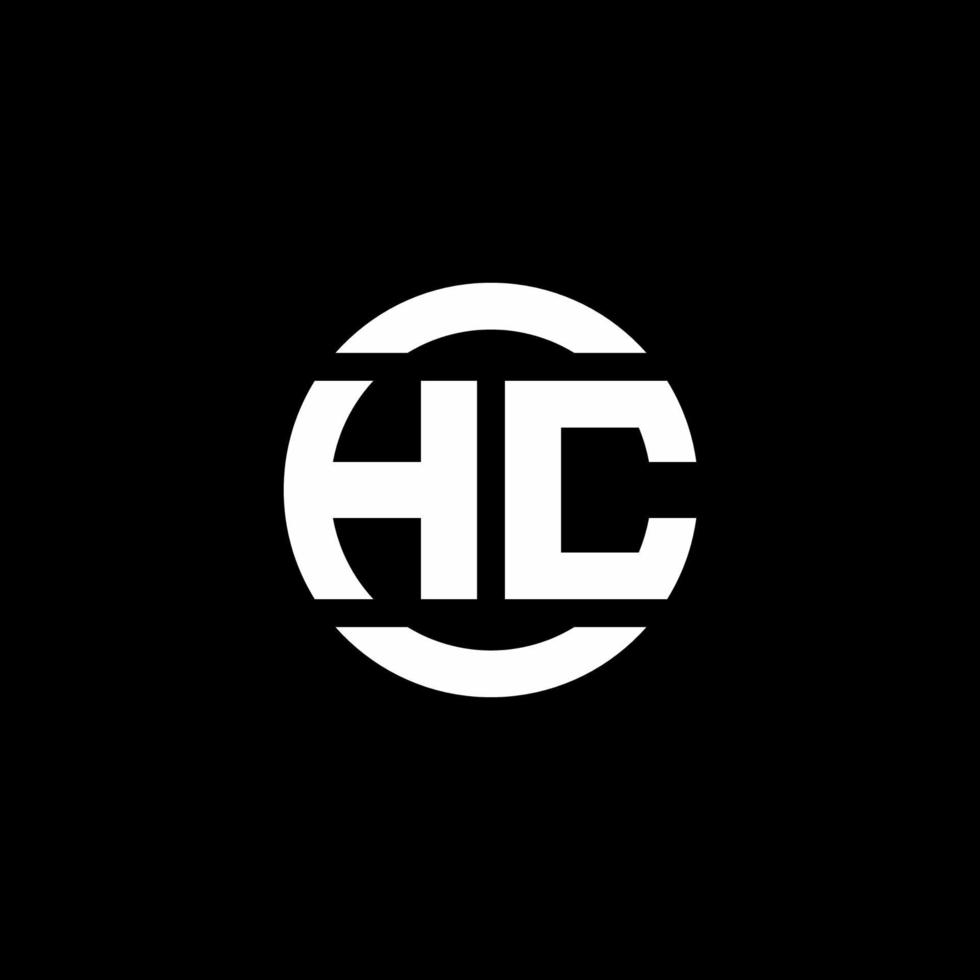 Monograma del logotipo de hc aislado en la plantilla de diseño de elementos circulares vector