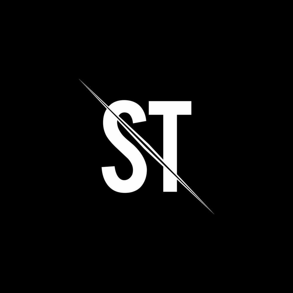 ST logo monogram with slash style design template vector