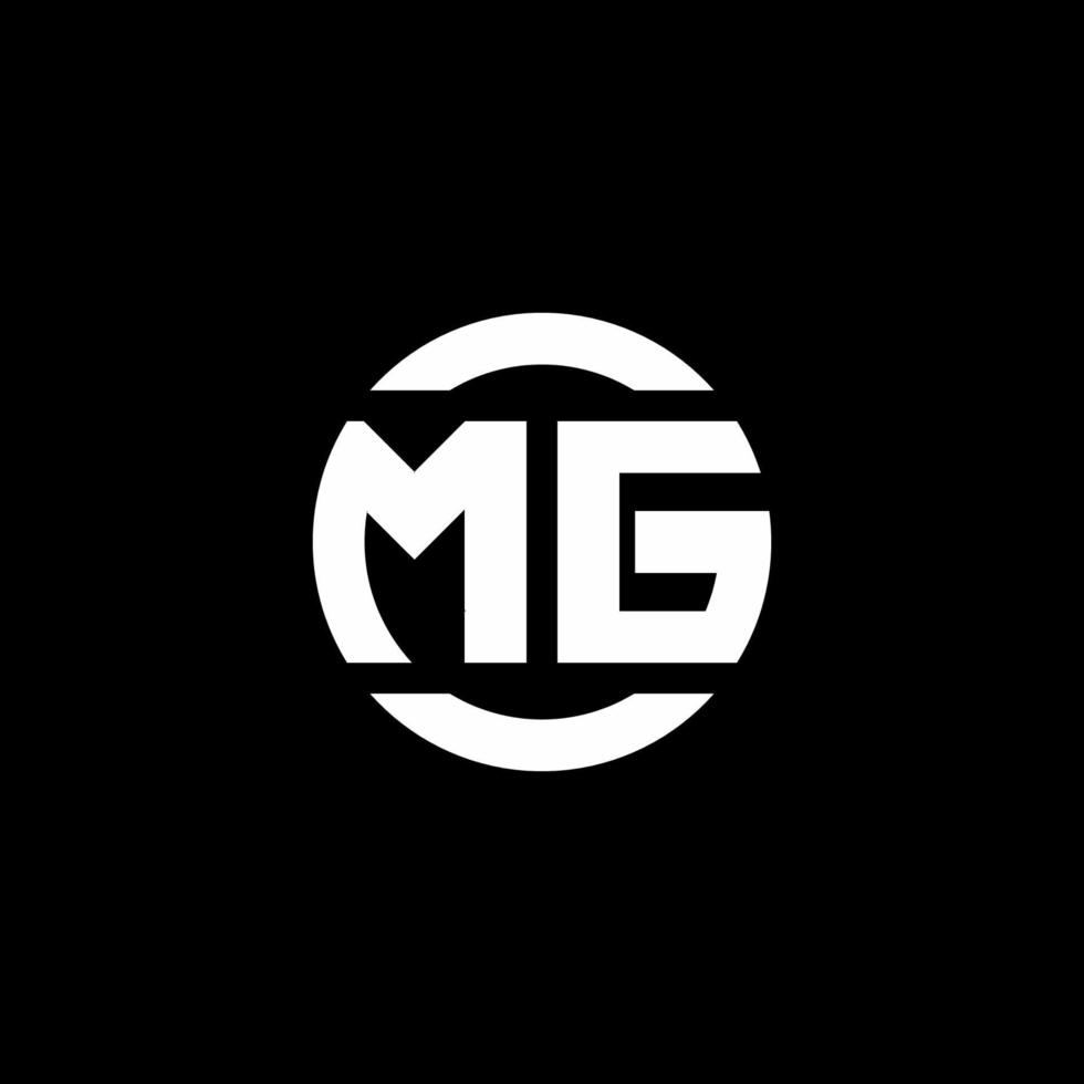 mg logo monograma aislado en la plantilla de diseño de elemento de círculo vector