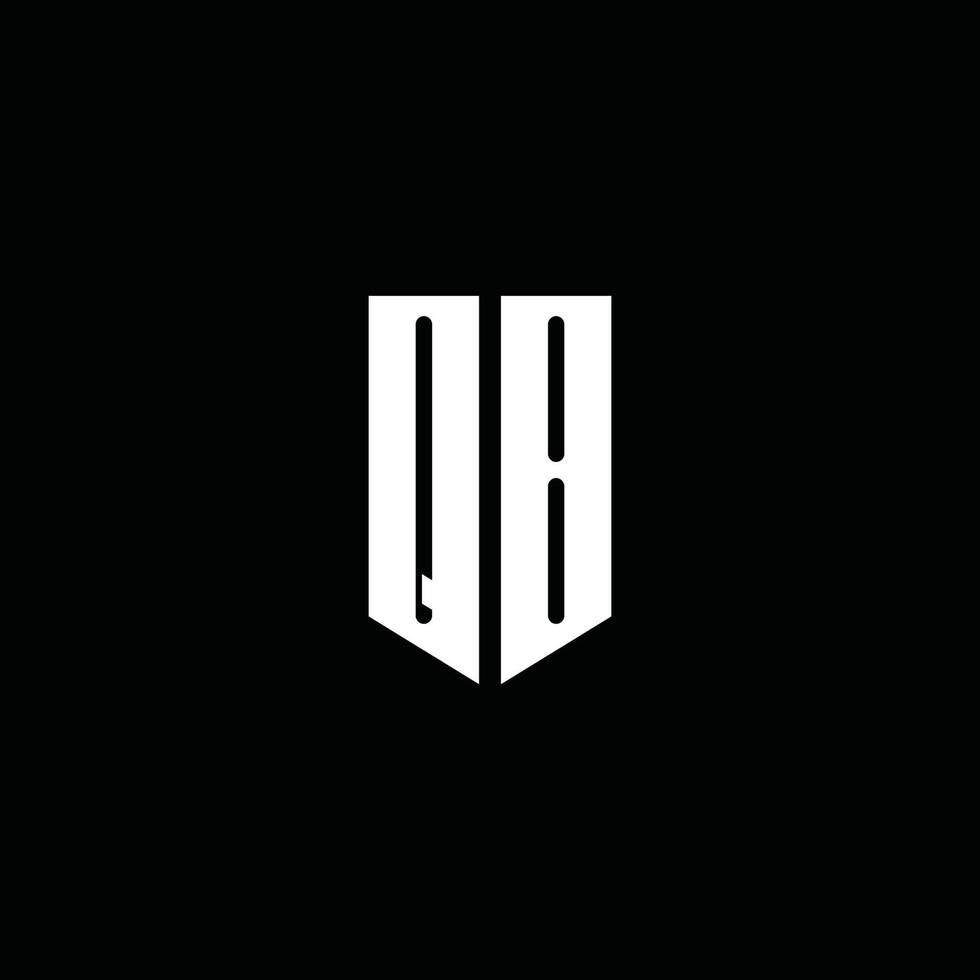 QB logo monogram with emblem style isolated on black background vector