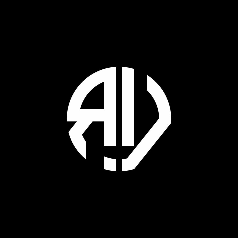 RV monogram logo circle ribbon style design template vector