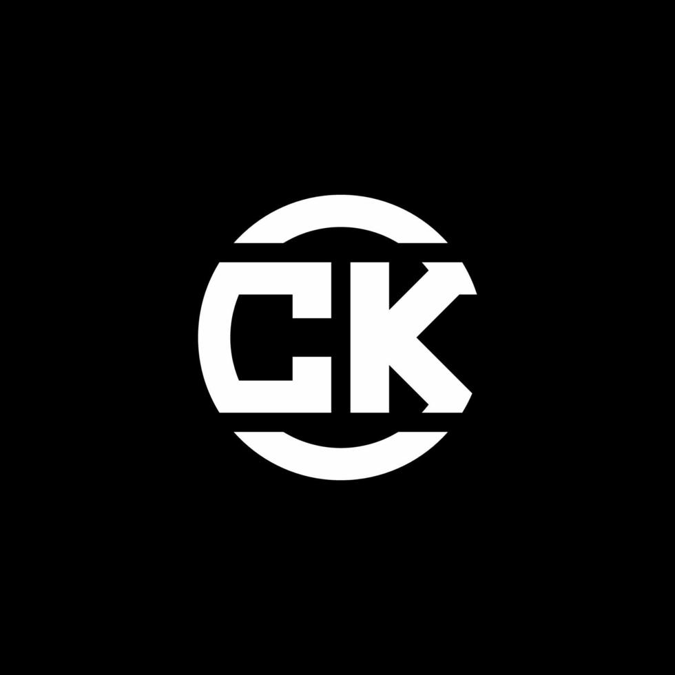 monograma del logotipo de ck aislado en la plantilla de diseño del elemento del círculo vector