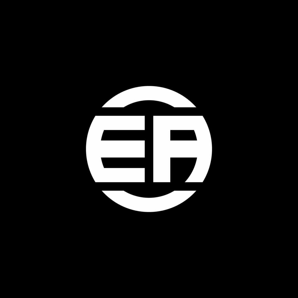 monograma del logotipo de ea aislado en la plantilla de diseño del elemento del círculo vector