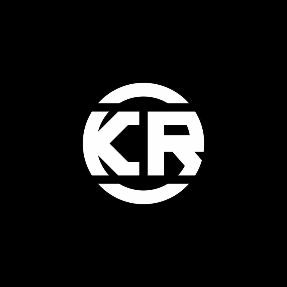 Monograma del logotipo de kr aislado en la plantilla de diseño de elementos circulares vector