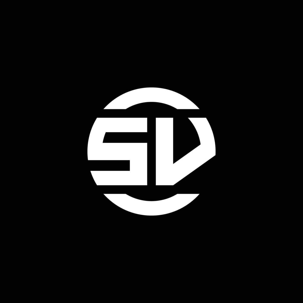 monograma del logotipo de sv aislado en la plantilla de diseño del elemento del círculo vector