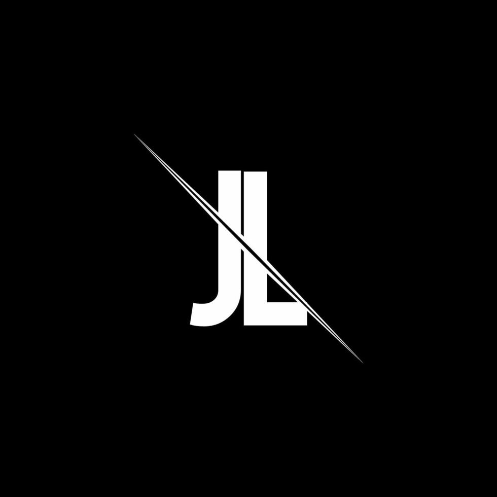 JL logo monogram with slash style design template vector