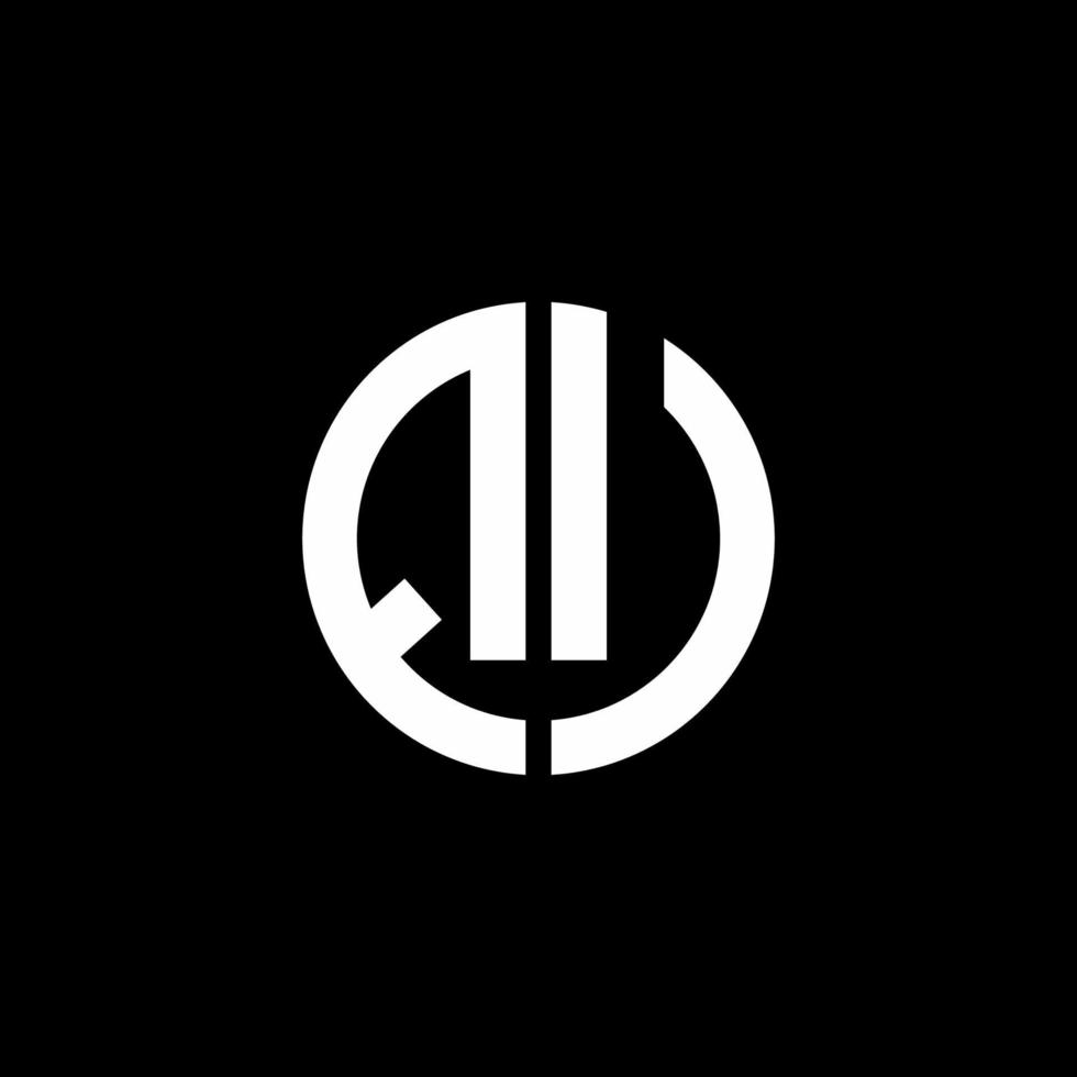 plantilla de diseño de estilo de cinta de círculo de logotipo de monograma qu vector