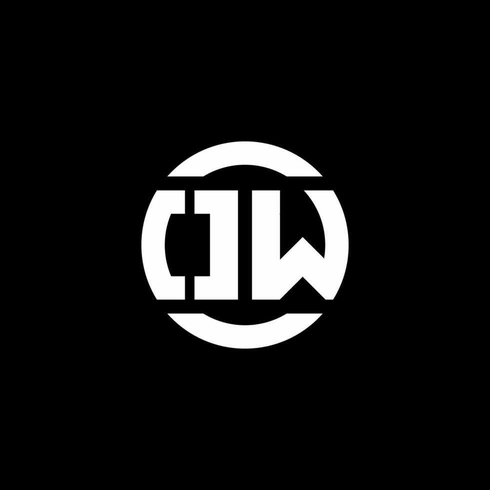 Ow logo monograma aislado en la plantilla de diseño de elementos circulares vector