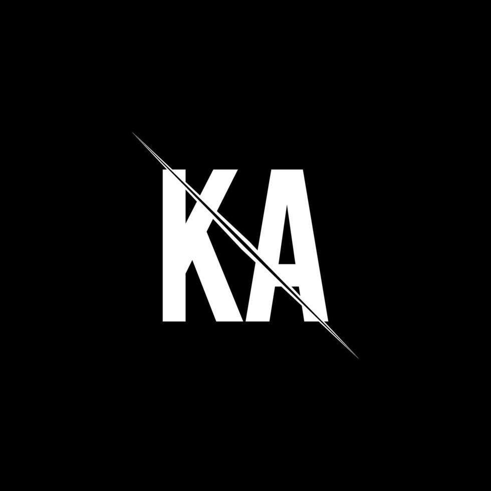 KA logo monogram with slash style design template vector