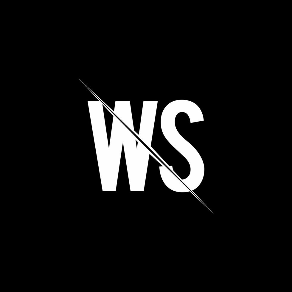 Monograma del logotipo de WS con plantilla de diseño de estilo de barra vector