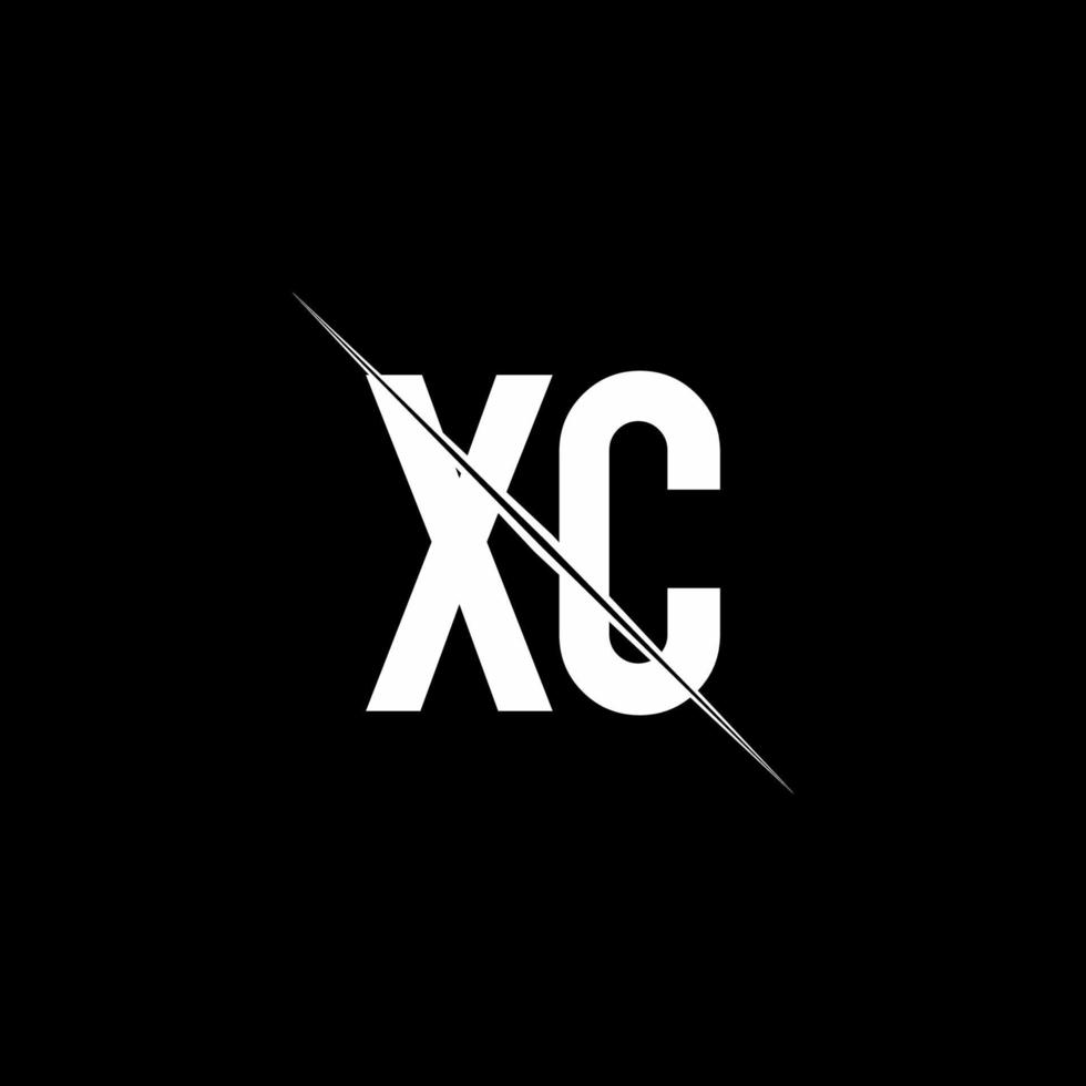 XC logo monogram with slash style design template vector