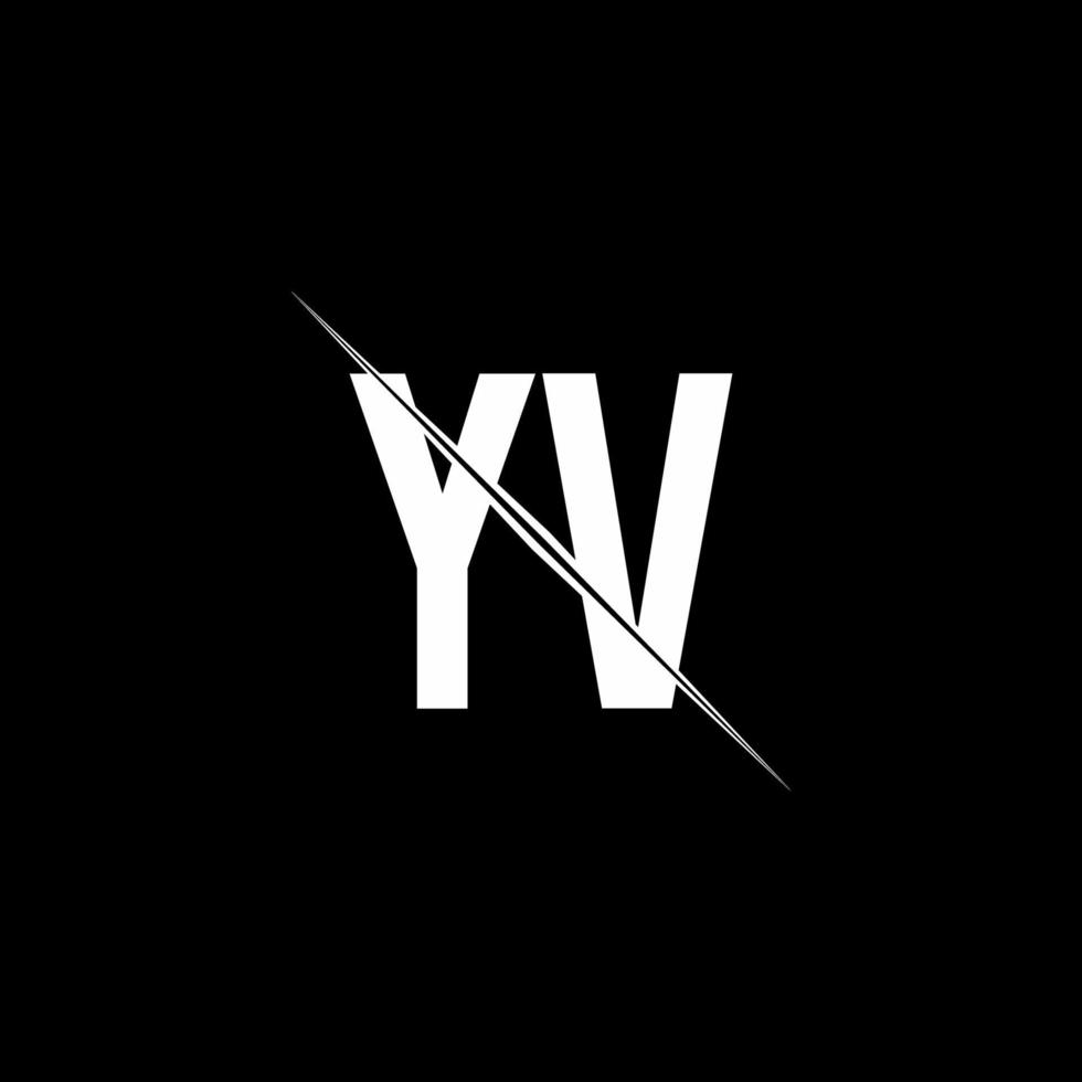 YV logo monogram with slash style design template vector