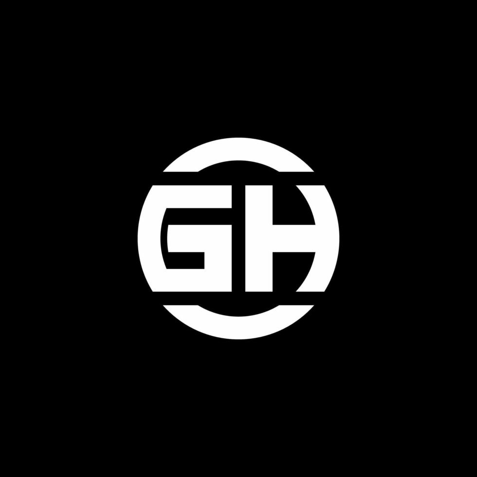 Monograma del logotipo de gh aislado en la plantilla de diseño de elementos circulares vector