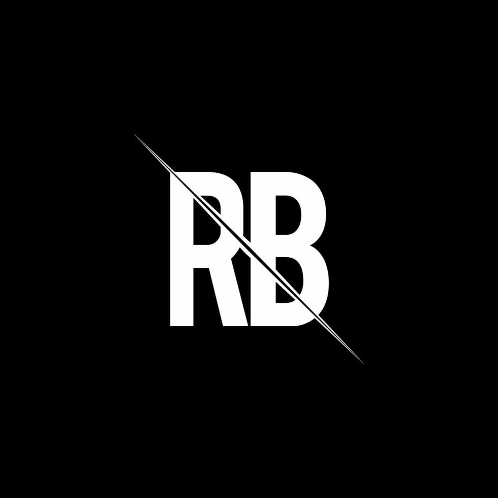 monograma del logotipo de rb con plantilla de diseño de estilo de barra vector