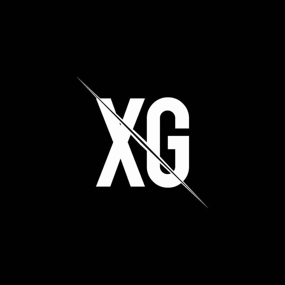 XG logo monogram with slash style design template vector