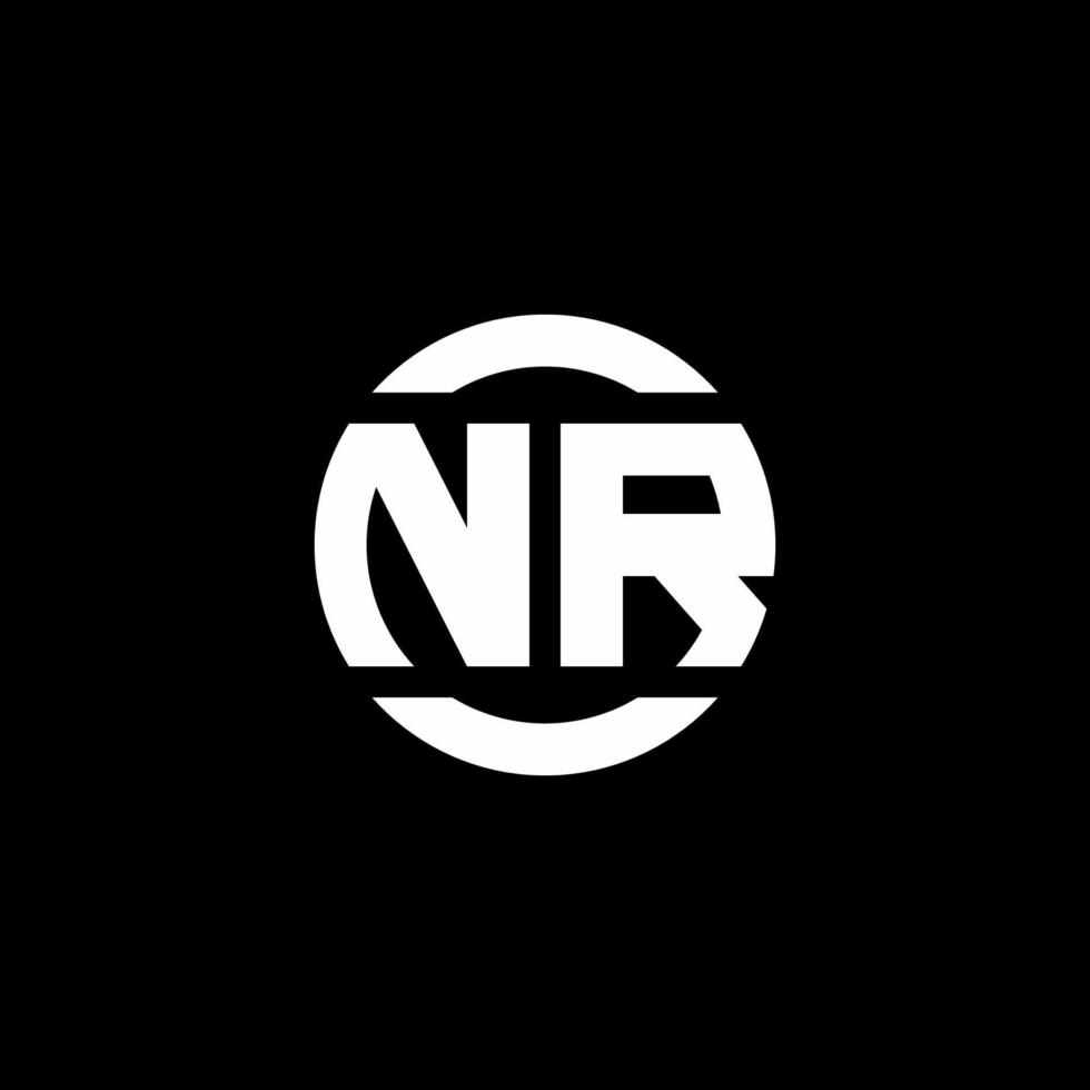 NR logo monogram isolated on circle element design template vector
